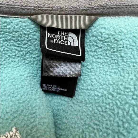 The North Face Khumbu Full Zip Up Pockets Fleece Jacket Teal Grey Small - Picture 6 of 9